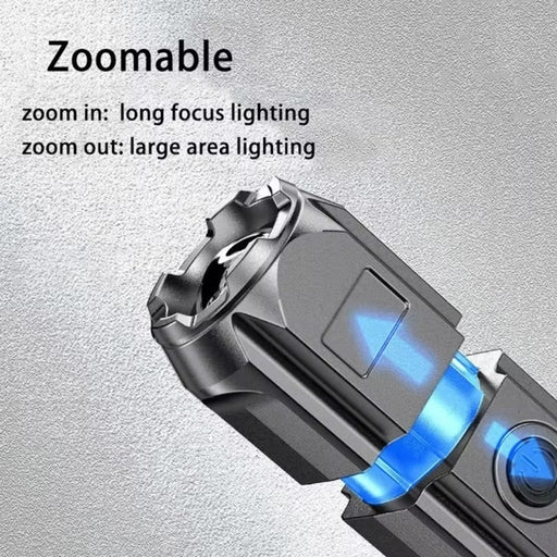 APOLLOFIRE Super Bright Zoomable LED Flashlight – Portable Telescopic Torch for Outdoor, Camping