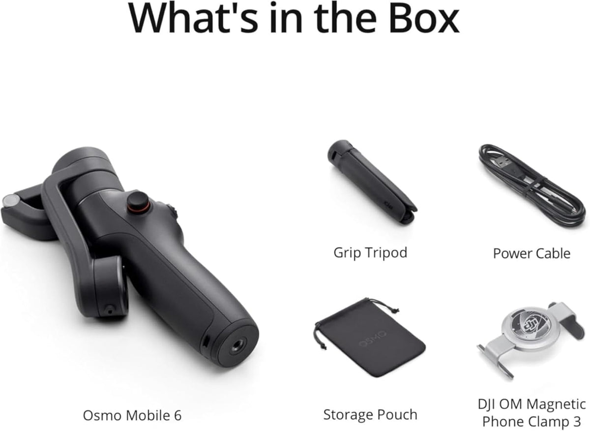 DJI Osmo Mobile 6 Gimbal Stabilizer for Smartphones, 3-Axis Phone Gimbal, Built-In Extension Rod, Object Tracking, Portable and Foldable, Vlogging Stabilizer, YouTube TikTok