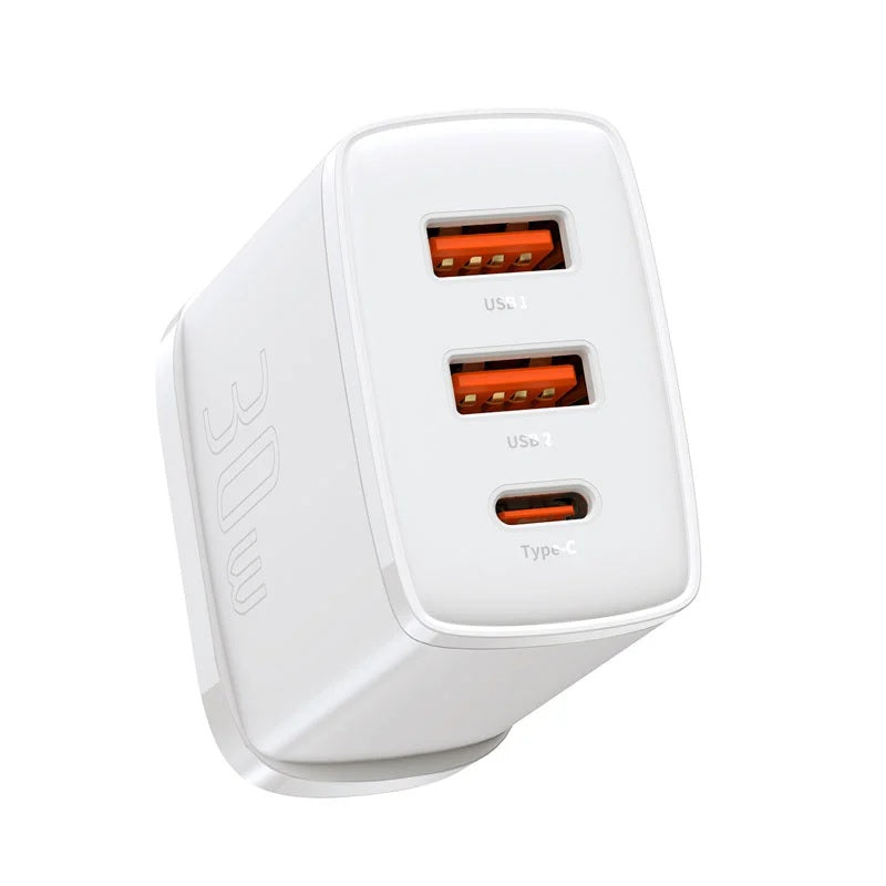 Baseus 30W Compact Fast Charger 2USB + TYPE-C