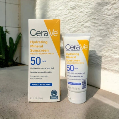 CeraVe Hydrating Mineral Sunscreen 75Ml SPF 50 Face Sun Cream