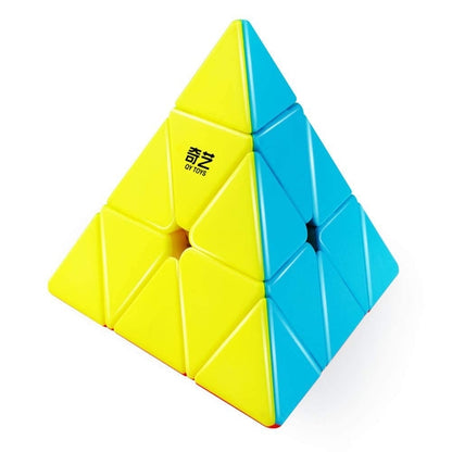 2 In 1 -Stickerless Speed Cube Magic Cube Smoothly Puzzle Cube Collection- 3X3 & Pyramid Cube