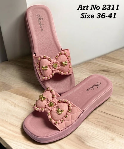 Pearl Bow Comfort Slides