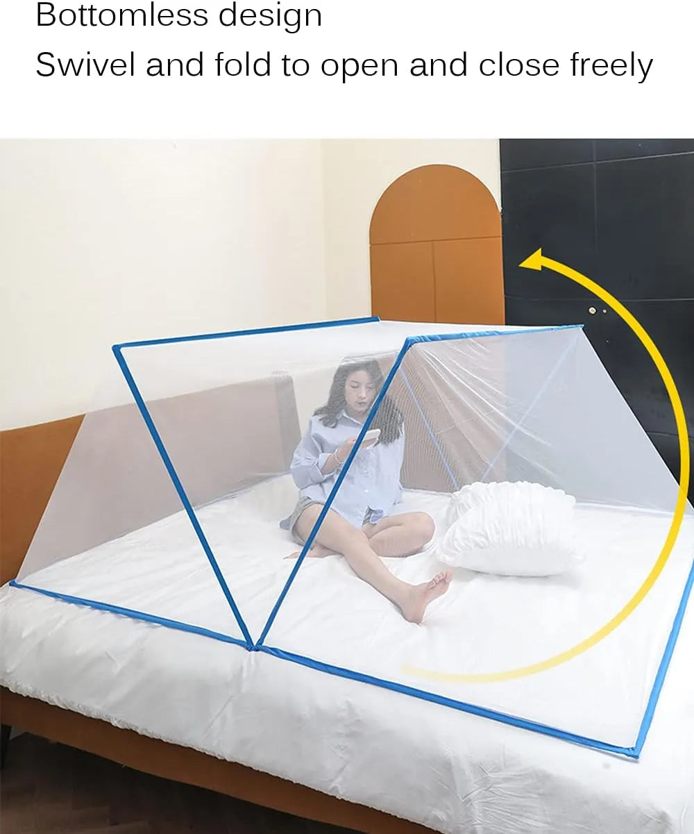 Portable Folding Mosquito Net Canopy (160X190cm) | Encrypted Yarn Cover for Bed & Camping