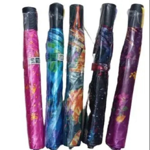 Multicoloured Folding Umbrella Two Pack Compact Portable Canopy