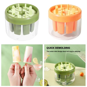 Ice Cream Mold Popsicles Molds with Round Ice Holder 8Pcs Reusable Popsicle Maker for Kids DIY