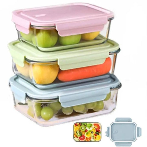 Microwave Safe Glass Containers with Lids Food Storage- (Square)