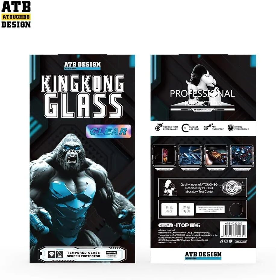 ATB DESIGN Anti-Shock Tempered Glass For iPhone 16 Pro Max , Gorilla Glass, [9H] Hardness, Super HD Clear, Made With Japanese Technology Glue