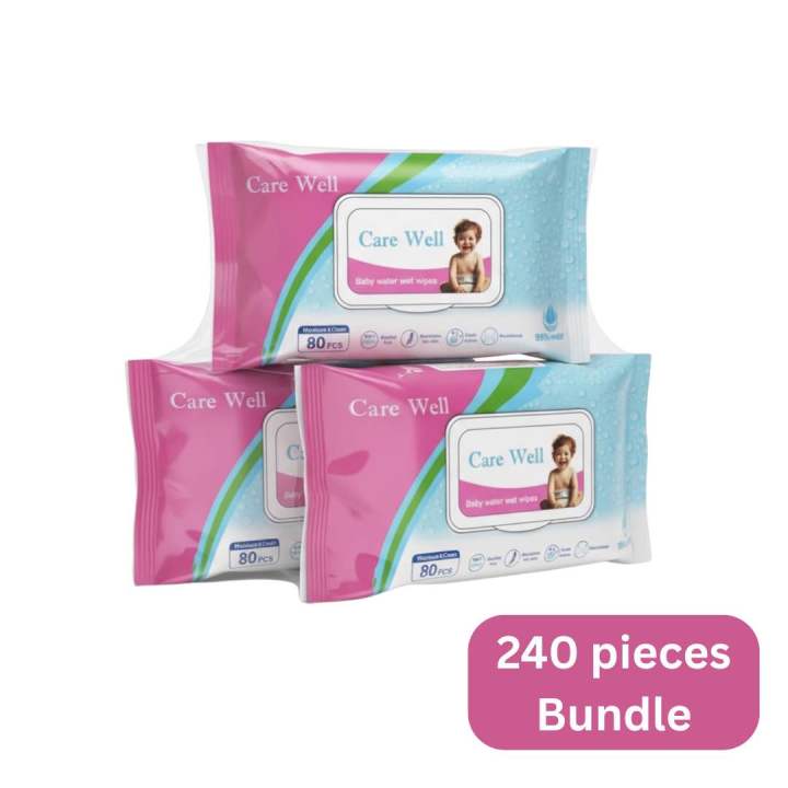 Care Well | Baby Wipes | 240 Pieces Bundle