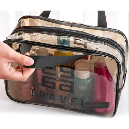 Transparent Cosmetic Bag Wash Bag Business Trip Storage Bag Hand-Held Make-up Bag Buggy Bag 9.5"
