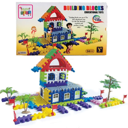 Dream Villa Building Blocks Set with Trees (94Pcs) Educational Toys Home Building Set