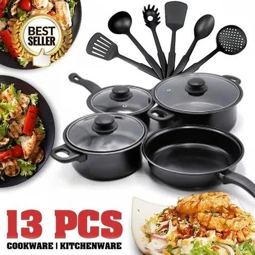 Non-Stick Cookware Set 13Pcs Set Non-Stick Pots Frying Pan Cooking Pot Cookware Set Utensil Set