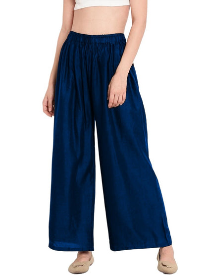 Premium Plazzo Pants for Women & Girls | Maroon, Black, Blue, White, Navy & Yellow Flared Trousers