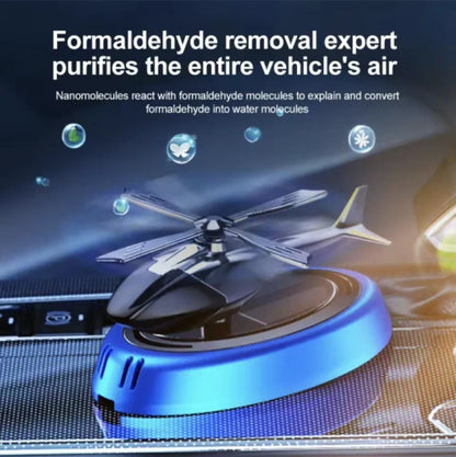 Helicopter Solar Energy Rotating Interior Decoration Accessory for Car Dashboard and Home Display