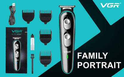 VGR V-055 Professional Rechargeable Cordless Electric Hair Clippers Trimmer Haircutting Kit with 4 Guide Combs for Men (3, 6, 9, 12 mm)