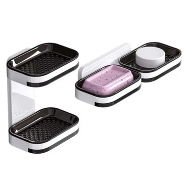 Punch-Free Suction Cup Double-Layer Soap Box Home Bathroom Drain Soap Box Shelf