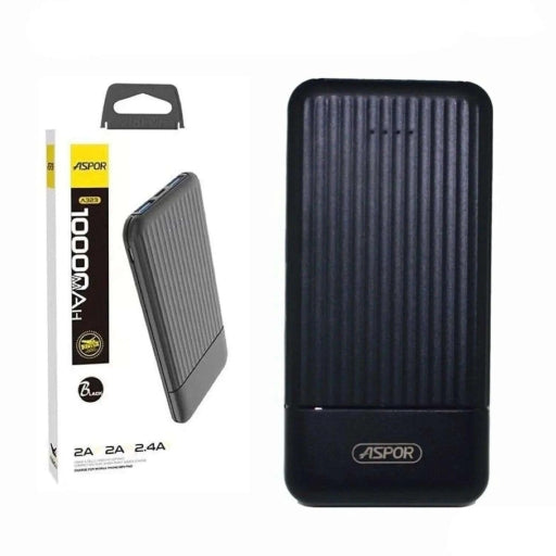 Aspor a323 Power Bank 10000MAh 2 Outputs No Warranty