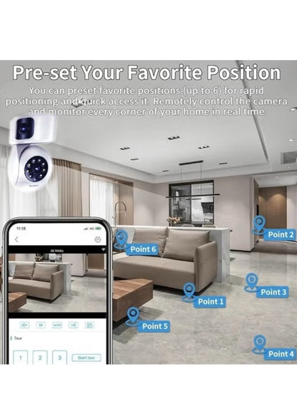 Yesido KM16  Dual Lens Smart Indoor HD Dual Camera With Night Vision | 4 Mega Pixels | Resolation 1920×1080