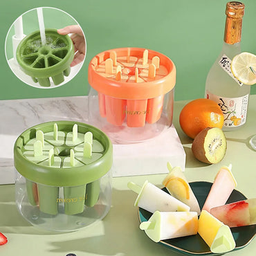 8 Pieces Ice Cream Molds Reusable Popsicle Mold Set Homemade Household Food Grade Plastic Ice Cream Mold Popsicle Ice Lolly Mold Kitchen Ice Pop Molds