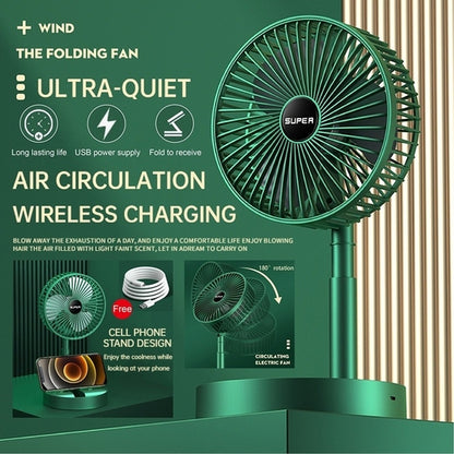 SUPER FS-21 Portable Foldable Fan USB Charging Electric Fan with Mobile Stents