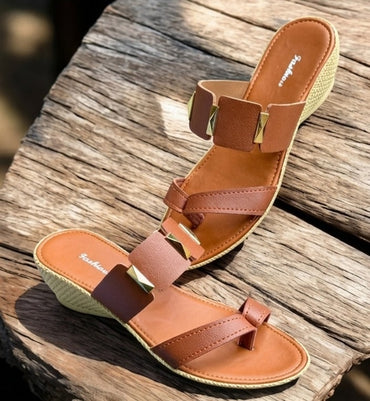 Ladies PU Heel Slippers – Trendy, Comfortable & Slip-On