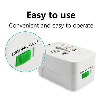 Travel Adapter Universal Worldwide All-in-One - Power Plug Adapter for Travel