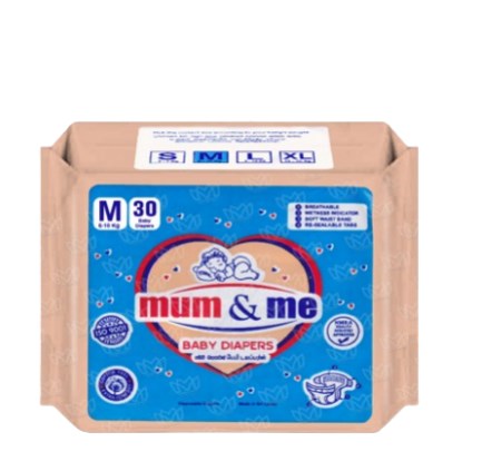 Mum and Me Baby Diaper Medium 30 (Medium Baby Pasting)