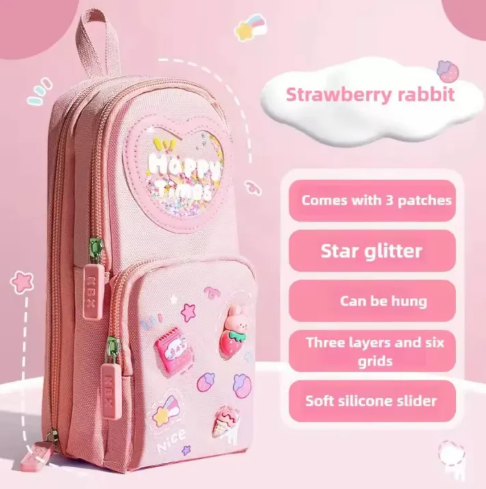 Multi-Functional School Backpack & Pen Box: High-Capacity Stationery Set for Primary Students