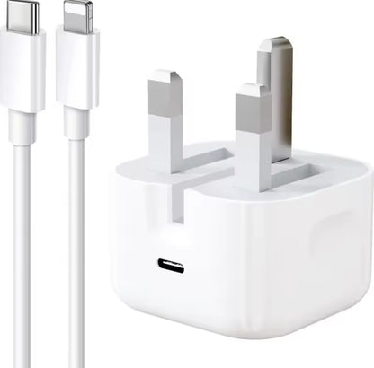 Apple USB-C PD Fast Charger with Type-C to Lightning Cable – 35W/50W Adapter for IPhone & IPad