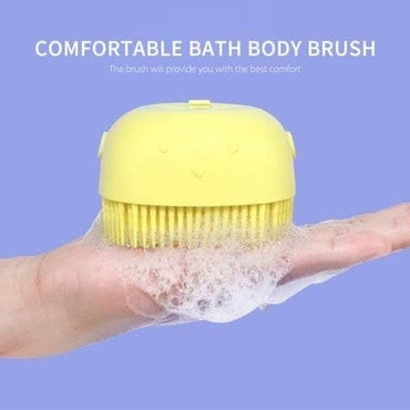 Silicone Bath Brush with Hooks, Shampoo Dispenser, and Ultra-Soft Exfoliating Bristles