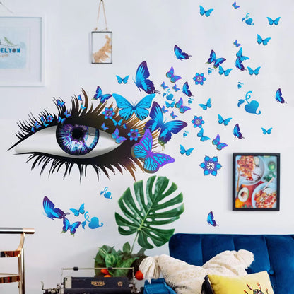 Blue Butterflies Eye Home Decoration animals tree bridge baby children bedroom room decor wall stickers removable kids nursery decal Mirror Dear Wall Decoration Stickers wall deco