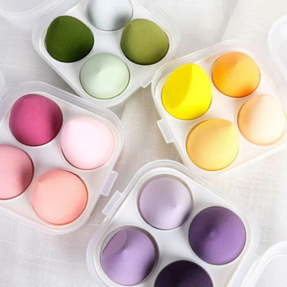 4 Pack Latex-Free Makeup Sponge Set for Foundation, Concealer & Wet/Dry Use