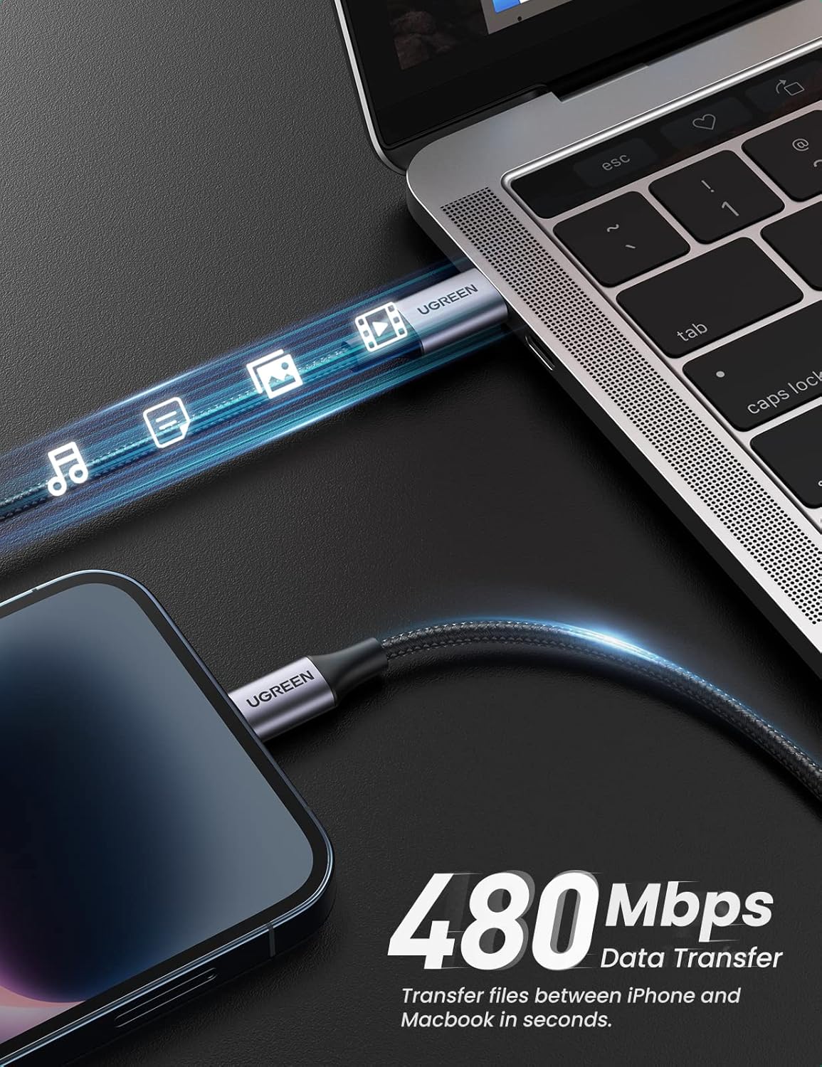 UGREEN USB-C to Lightning Cable - 1M