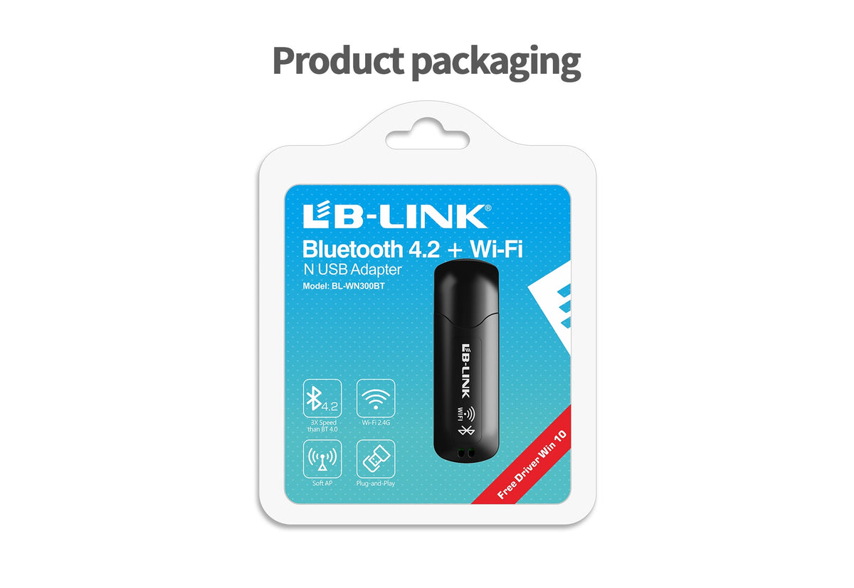 LB-LINK BL-WN300BT Bluetooth 4.2 Plus Wi-Fi N USB Adapter
