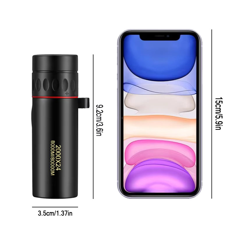 Mobile Phone Zoom Lenses Pocket Monocular Telescope for Adults, 30 x 25 HD, Waterproof, Portable Mini Monocular Telescope for Bird watching Sporting Events Hiking Camping Sightseeing 2000 X 25