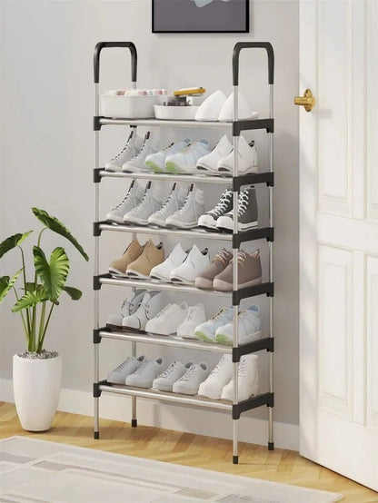 Multi-Tier Steel Shoe Rack Organizer | Adjustable Space-Saving Storage Stand