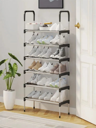Multi-Tier Steel Shoe Rack Organizer | Adjustable Space-Saving Storage Stand