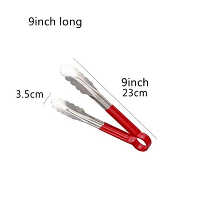 Stainless Steel Kitchen Food Tong with Heat-Resistant Non-Slip Vinyl Coated Handle