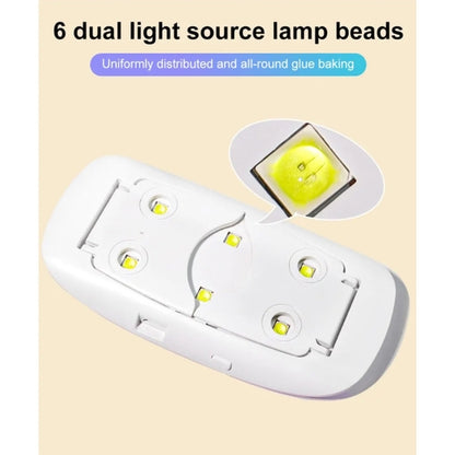 6W Mini UV Nail Dryer Lamp – 6 LED Portable Manicure Light with USB Cable