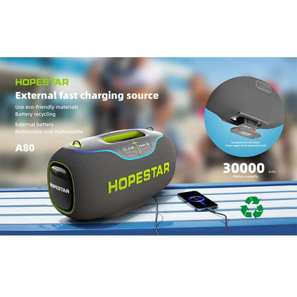Hopestar Speaker A80 High Power 350W Portable Bluetooth Speaker Audio Players RGB Wireless Subwoofer Home Theatre DC Party Box Boombox