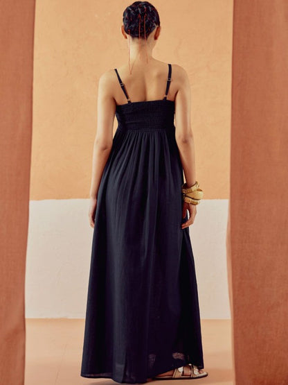 Linen a-Line Maxi Dress