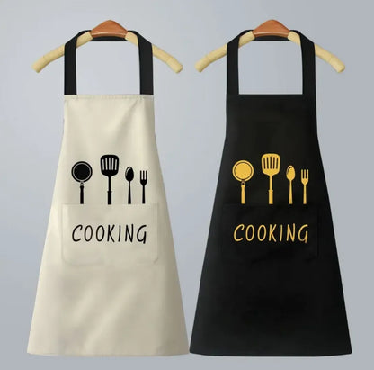 Waterproof & Oil-Proof Kitchen Cooking Apron | Adjustable Unisex Apron with Hand-Wiping Towels