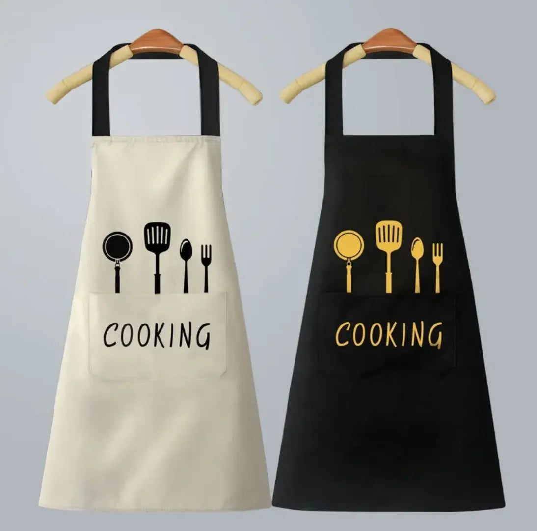 Waterproof & Oil-Proof Kitchen Cooking Apron | Adjustable Unisex Apron with Hand-Wiping Towels