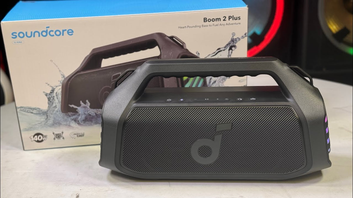 Anker Soundcore Boom 2 Plus Outdoor Speaker, 140W, 2+2 Channel, BassUp 2.0, 20H Playtime, Fast Charge, IPX7 Waterproof, RGB Lights, Power Bank, Bluetooth 5.3, Portable for Outdoors, Camping, Beach