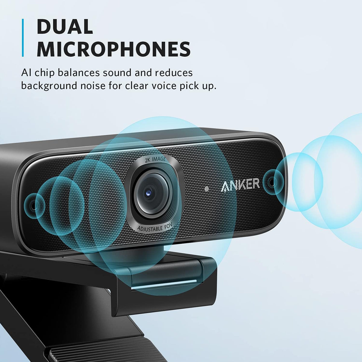 Anker PowerConf C302 Smart Full HD Webcam, AI-Powered Framing & Autofocus, 2K Webcam with Noise-Cancelling Microphones