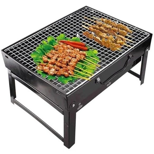 Portable Folding Small BBQ Grill with Charcoal Smoker , Stainless Steel Barbecue Rack