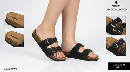 Ladies' Footwear / Buckle Slide Sandals.