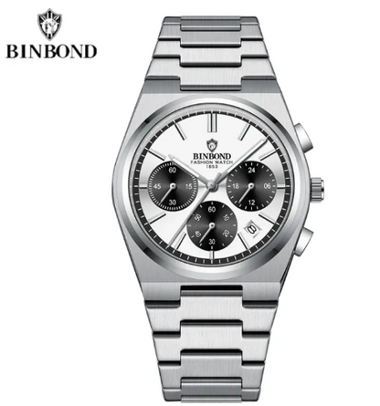 BAISHENG Nautilus Quartz Watch for Men Stainless Steel Waterproof Luminous Business Wrist Watch