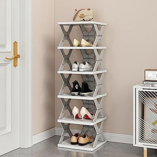6 Tier Shoe Rack Organizer- Narrow Free Installation Foldable