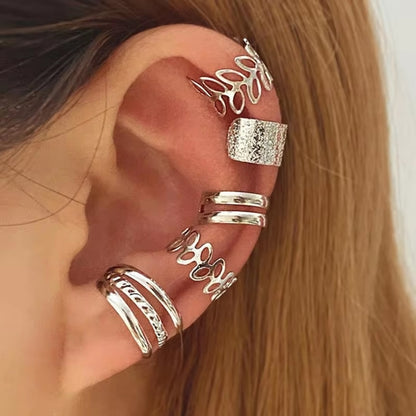 5PC C-Shape Ear Clips – Stylish No-Piercing Earrings, Comfortable Fit for Women, Perfect for Daily