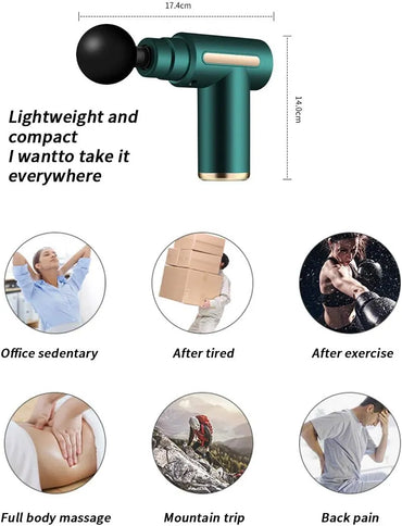 Ultra-Light Portable Massage Gun with Type-C Charging | Quiet Mini Fascial Muscle Massager